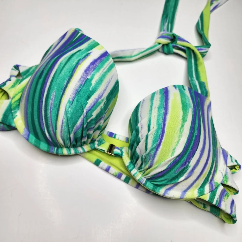 Aerie Push-up Bikini Swim Top Teal Blue 36C Front Clasp